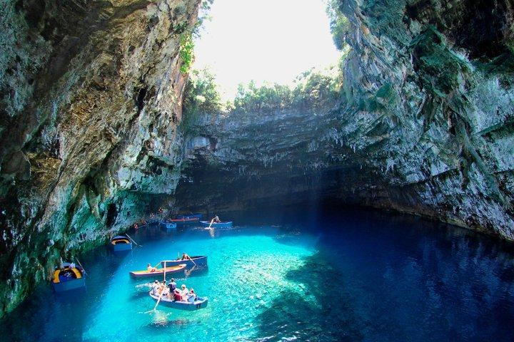 Visite des grottes de Céphalonie et de la plage au Melissani Drogarati Antisamos