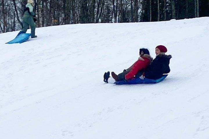 Evening tour: Sledding, mini skiing, lasso and reindeer hides