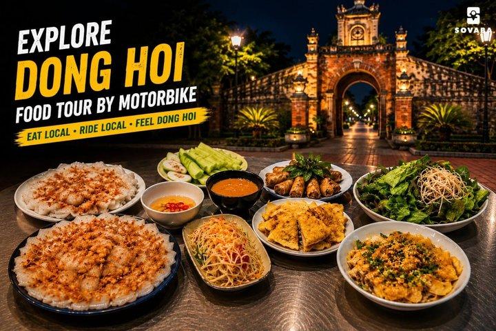 Comida callejera Dong Hoi en moto