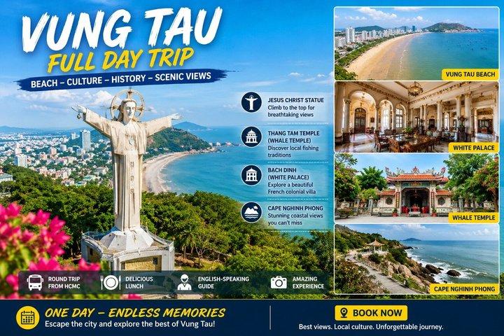 Vung Tau Day Tour: Escape Beach, Estátua de Cristo e Palácio Branco