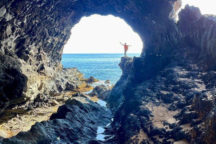 Hiking trail to the ancient volcanic coast of Lanzarote