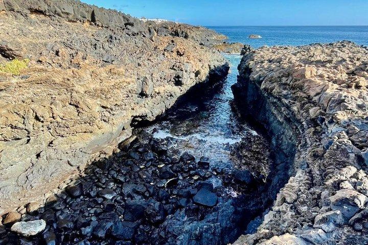 Hiking trail to the ancient volcanic coast of Lanzarote