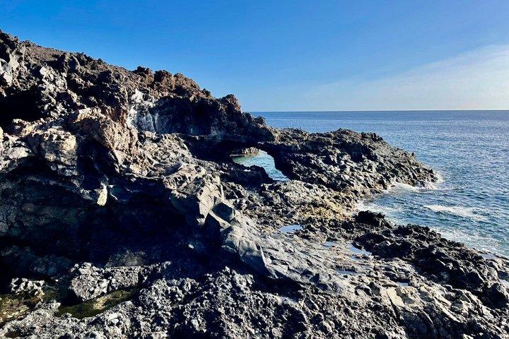 Hiking trail to the ancient volcanic coast of Lanzarote