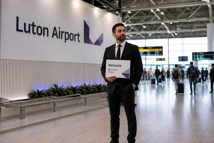 ルートン空港からセントラルロンドンへメルセデスバンでプライベートトランスファー