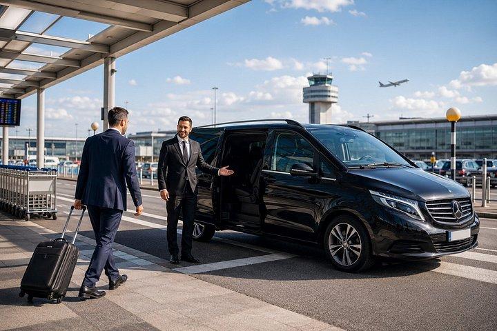 ルートン空港からセントラルロンドンへメルセデスバンでプライベートトランスファー