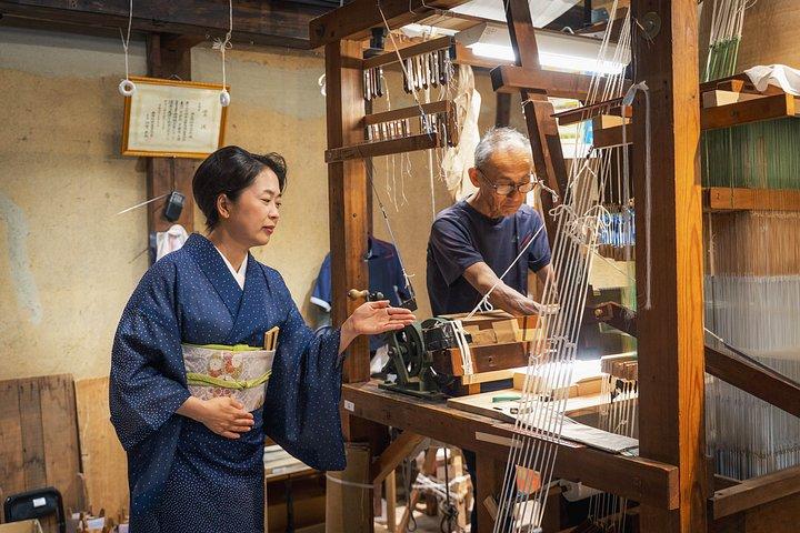 Nishijin Weberei Kulturerbe Tour mit Kimono und traditionellem Garten