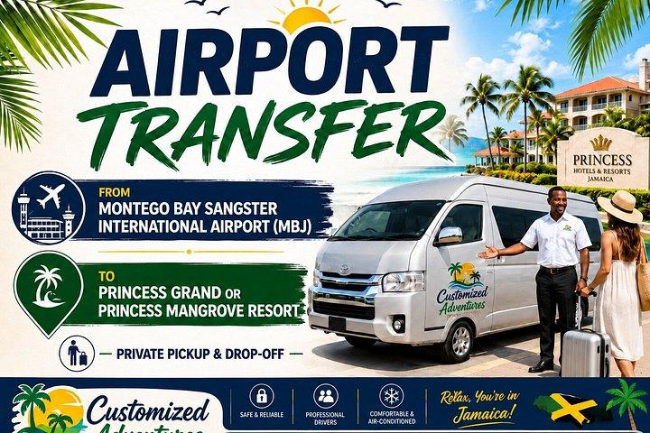 プリンセスグランドまたはマングローブリゾートへのプライベート空港送迎