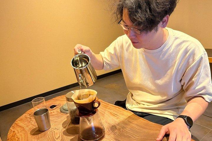錦市場近くで師匠とコーヒー体験