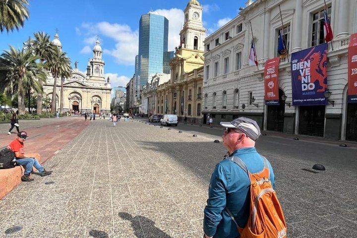 Passeio a pé privado de Santiago com hotel (5 horas)