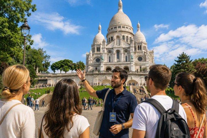 Sacré Cœur Dome Beklim Panoramisch uitzicht op Parijs