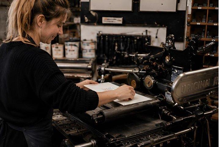 Print Workshop i Venedig med træ typografi