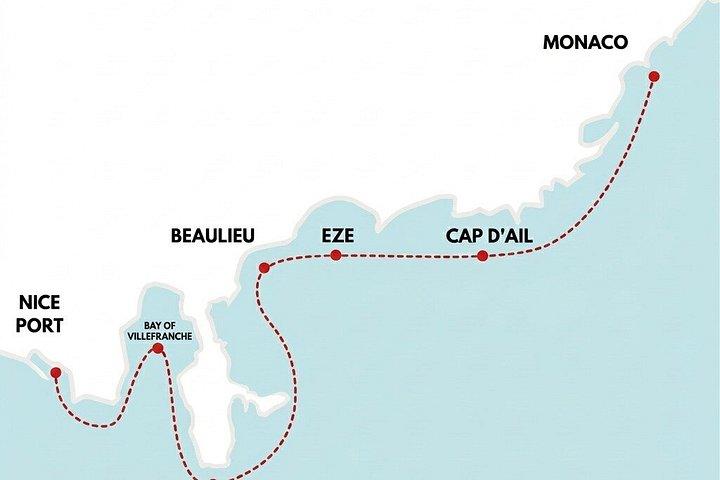ニースからモナコ、カンヌ、メントンへのプライベートボートツアー