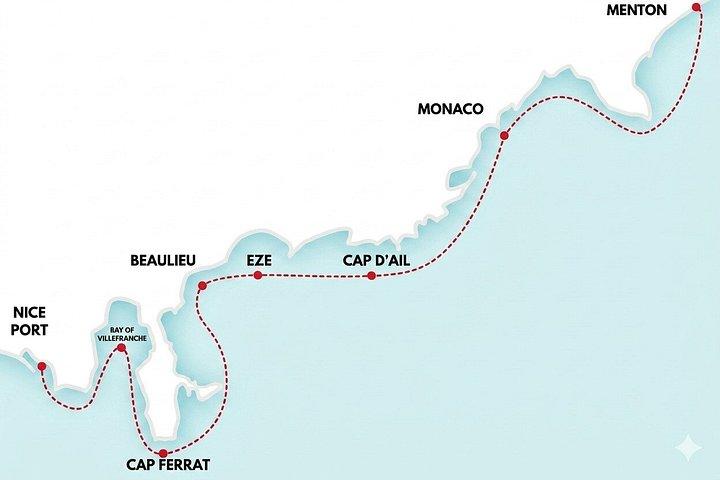 ニースからモナコ、カンヌ、メントンへのプライベートボートツアー