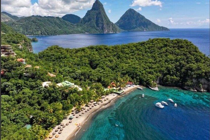 St Lucia Pitons, Vandfald, Mud Bath oplevelse. (Inc frokost)