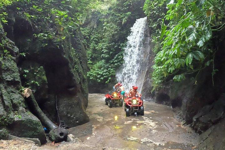 Bali ATV Ride through Waterfall, Jungle, Cave, River, Long Tunnel