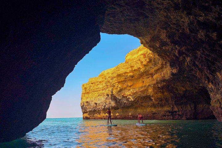 Albufeira: Sunset SUP Caves Tour w/Free Professional Photos