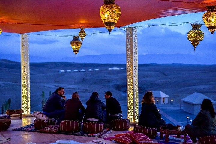 Marrakech: Agafay Sunset Quad, Dinner, Show — Private Transport