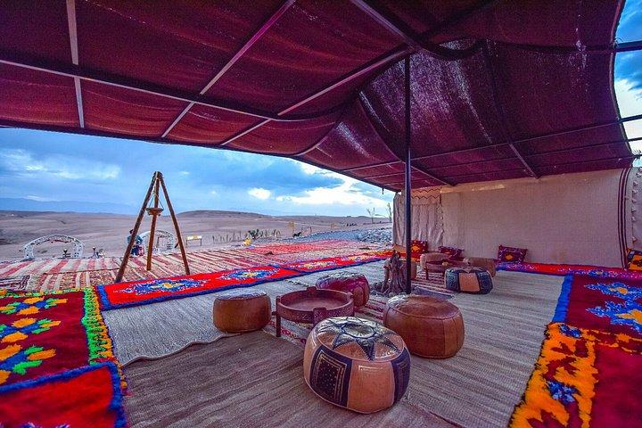 Marrakech: Agafay Sunset Quad, Dinner, Show — Private Transport