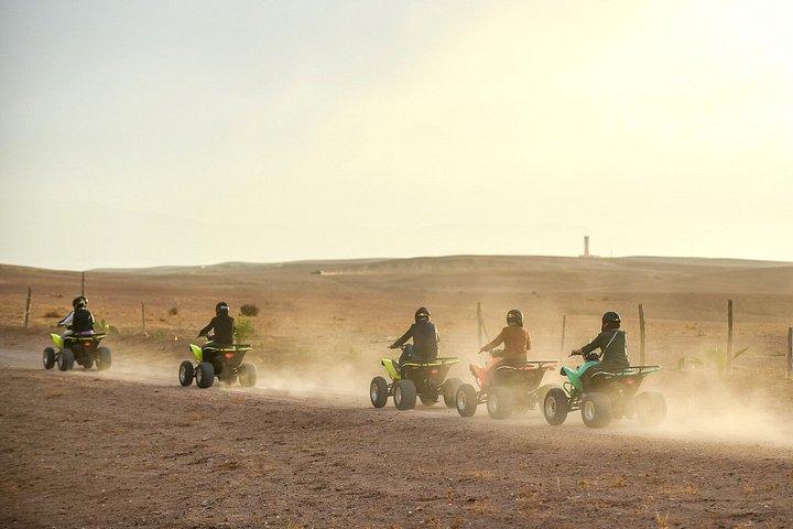Marrakech: Agafay Sunset Quad, Dinner, Show — Private Transport