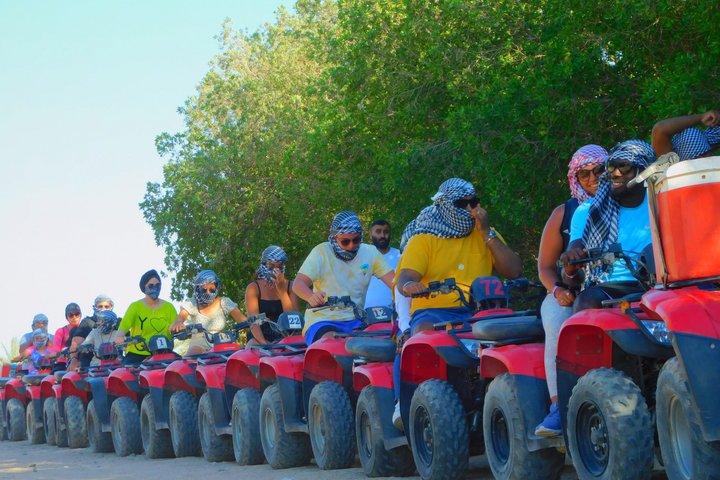 El Gouna Sunset Safari tour by Quad bike, Through The Dry Canyon, and Sand Dunes
