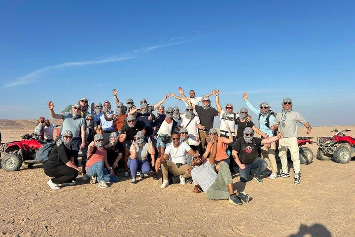 El Gouna Sunset Safari tour by Quad bike, Through The Dry Canyon, and Sand Dunes