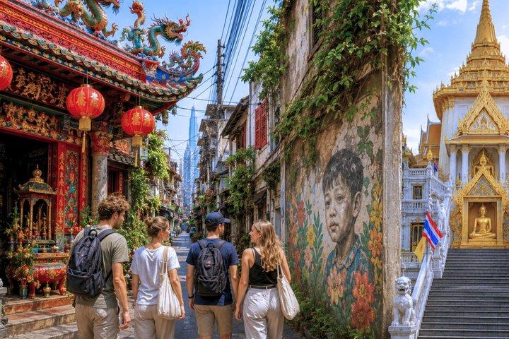 Tour a pie por el barrio chino de Bangkok con arte callejero