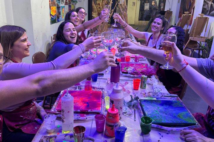 Glow-in-the-Dark Paint & Sip with Unlimited Wine | Barcelona