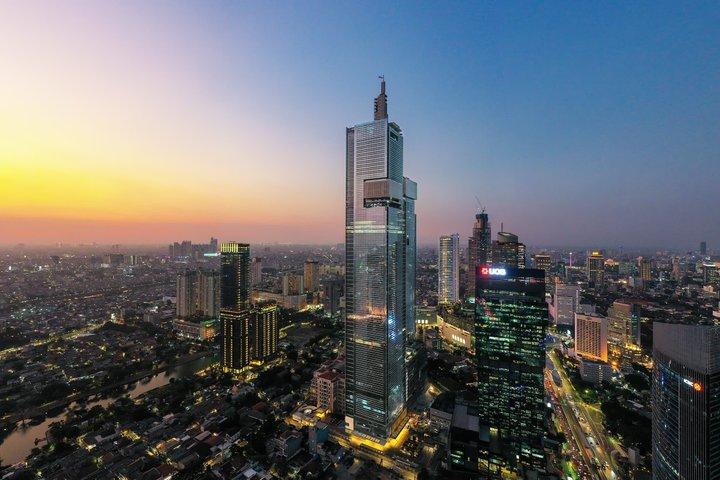 Jusqu'à la terrasse de l'observatoire Thamrin Neuf Jakarta Vue panoramique