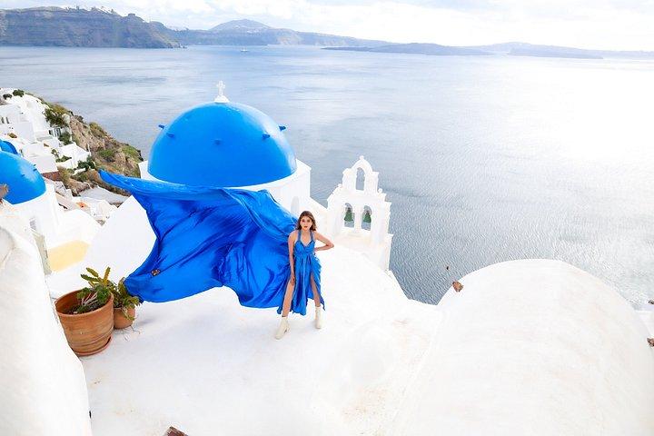 Santorini Flying Dresses Photo Shoot