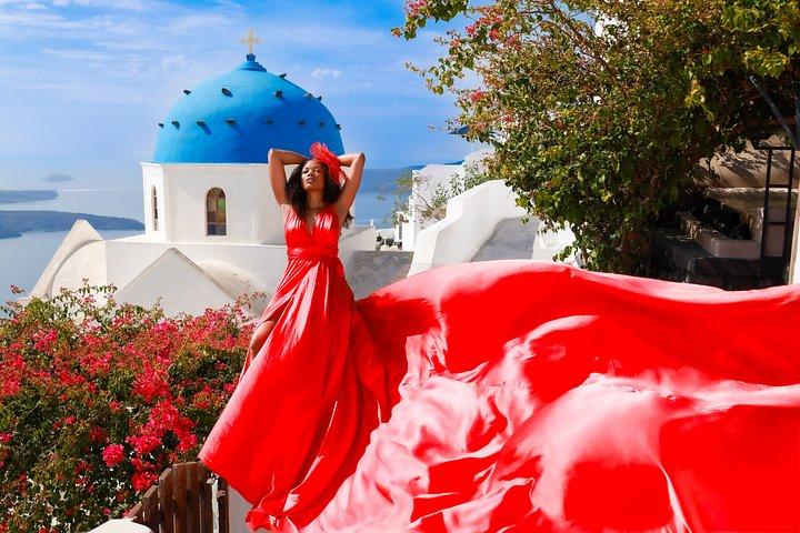 Santorini Flying Dresses Photo Shoot