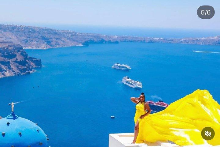 Santorini Flying Dresses Photo Shoot