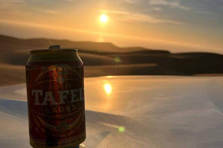 Sandwich Harbor Sunset with Dune Drive and Ocean Views