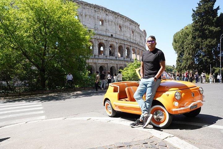 ローマ フィアット 500 オープンルーフコンバーチブル ツアーとプロ写真撮影