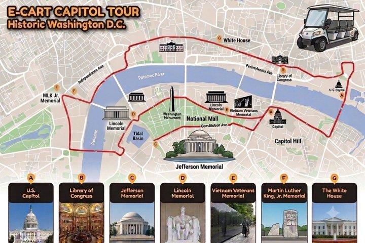 Washington DC Monumente & Amerikanische Geschichte Geführte E-Warenkorb Tour
