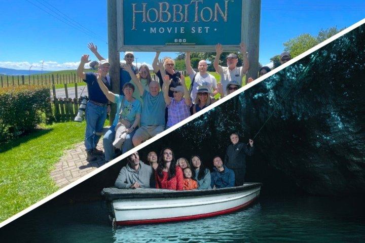 Visite d'une journée des grottes Hobbiton et Waitomo avec déjeuner au départ d'Auckland