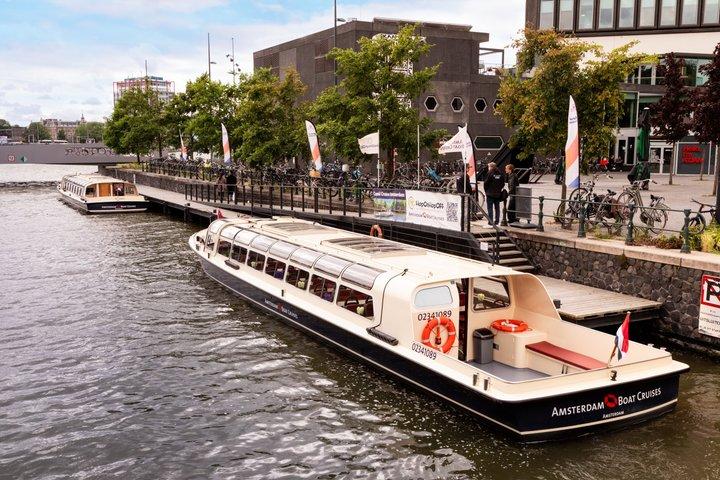 アムステルダム：豪華運河クルーズ、ライブガイド＆市内ハイライト