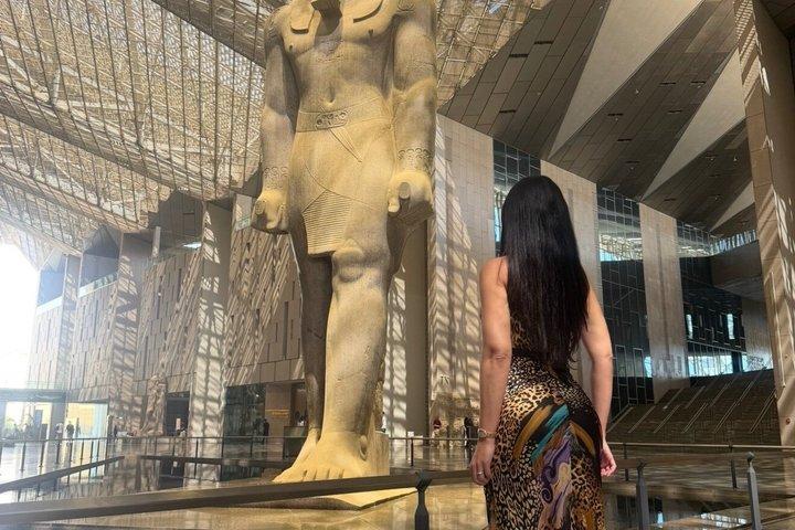 Privata Gizapyramiderna Den stora sfinxen och Stora Egyptiska Museet