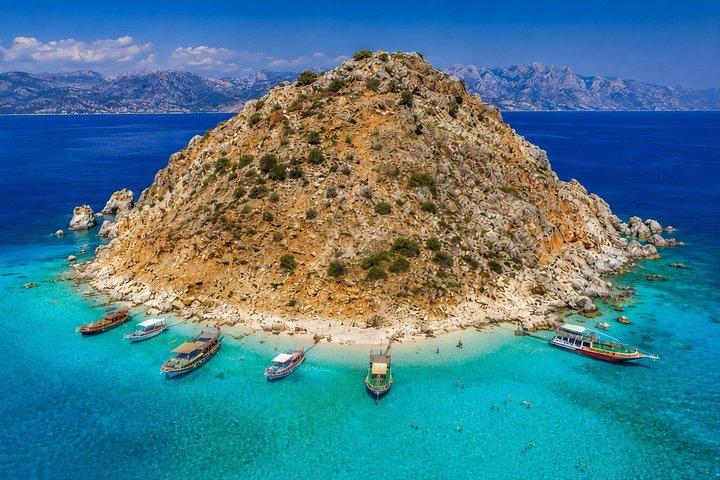 Turkiska Maldiverna Suluada Island Båttur transfer från Antalya