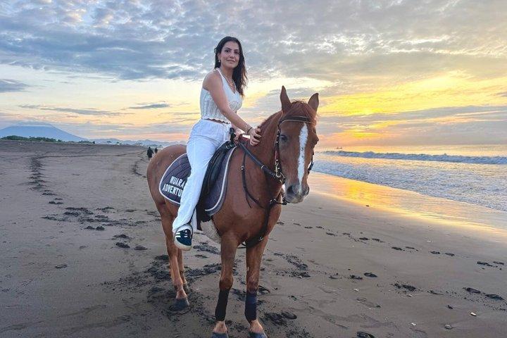 Passeggiata a cavallo all'alba di Bali in spiaggia con trasferimento in hotel
