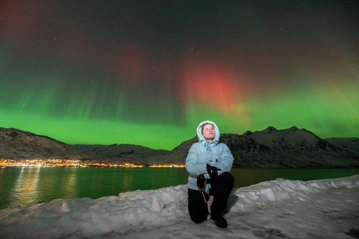 Tromsø : Visite des aurores boréales en minivan avec photographe