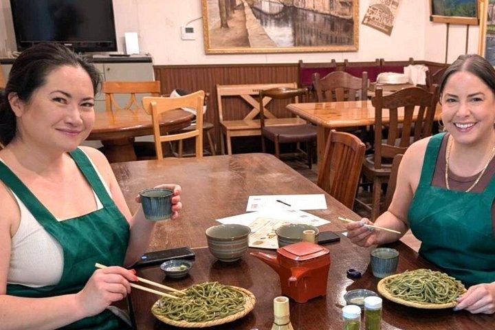 Tokyo Matcha Soba Making Experience with a Soba Chef