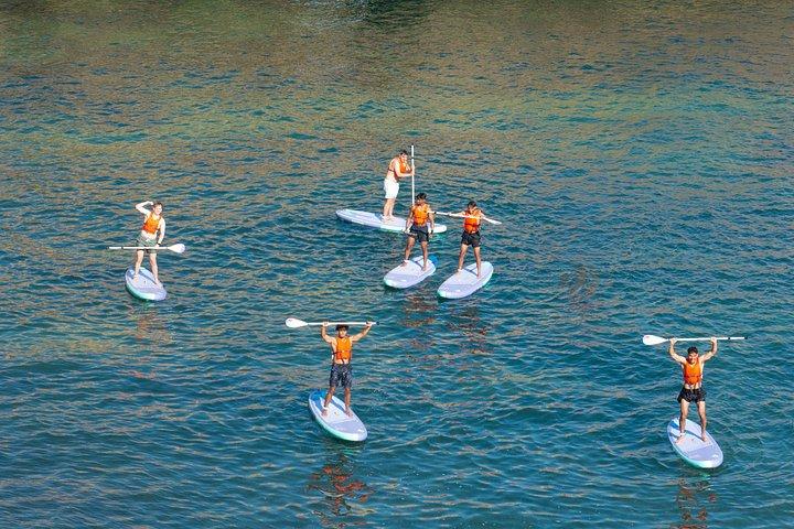 アルブフェイラ：隠れたビーチ立ち寄り付きサンセットSUPケイブツアー