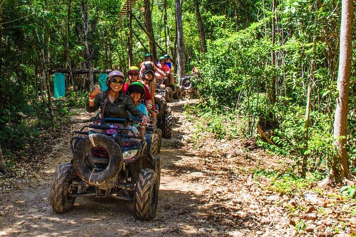 Jungle ATV Ride with Ziplines and Cenote Half Day Tour Shared