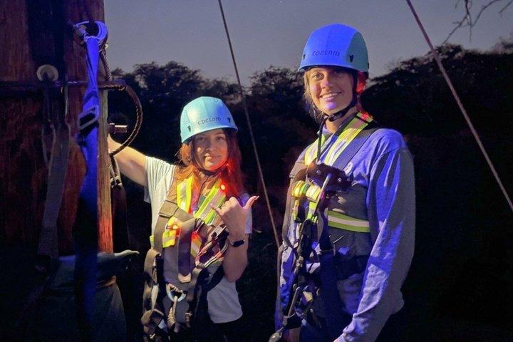 Natt Zipline: 3 Zipline Adrenaline äventyr