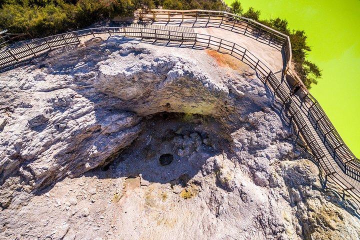ロトルアハイライトツアー：ワイオタプ、ジップリン、オークランド発ランチ