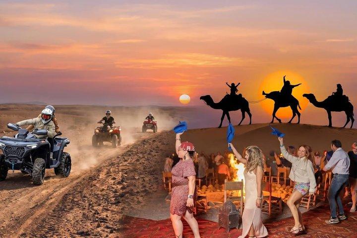 Marrakech : Puesta de sol en el desierto de Agafay, paseo en camello, cena