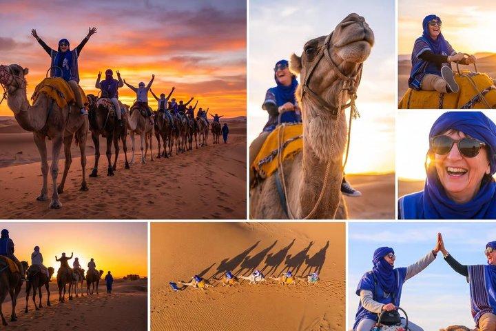 Marrakech : Puesta de sol en el desierto de Agafay, paseo en camello, cena