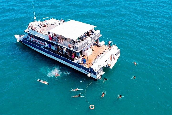 バレンシア発、カタマラン船でのランチと海水浴付きツアー