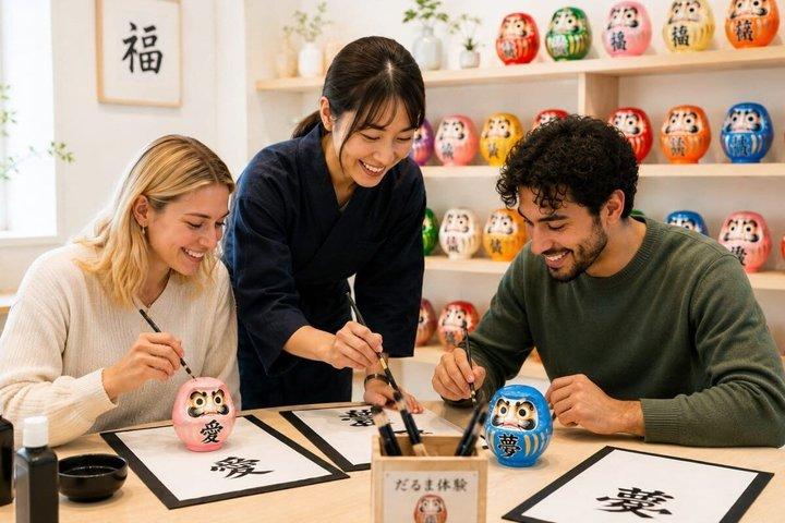 自分だけのだるまを作る｜浅草書道体験