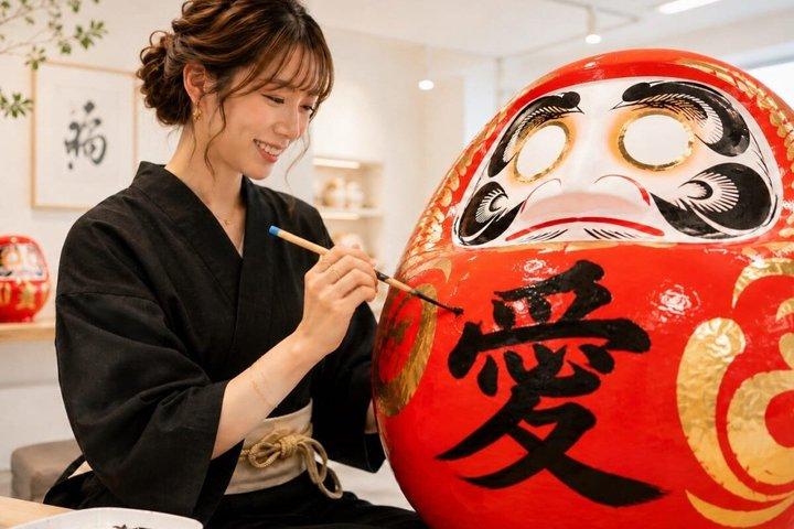 自分だけのだるまを作る｜浅草書道体験